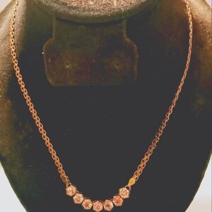 Sterling Silver 9.25 with Gold over with Zirconia Stone Size 18 inch Necklace.